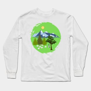 The dog guards the sheep from the wolf Long Sleeve T-Shirt